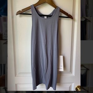 Lululemon High neck Rutched back grey tank NWT